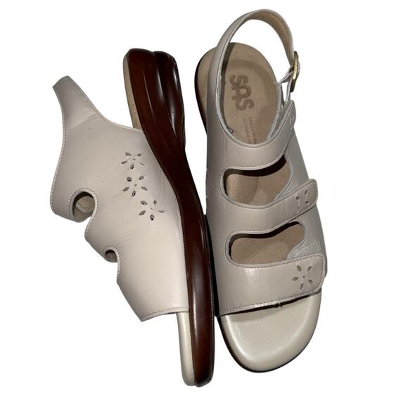 SAS Tripad Comfort Quatro Sandals Slingback Beige Bone Leather 8 N - Picture 6 of 12